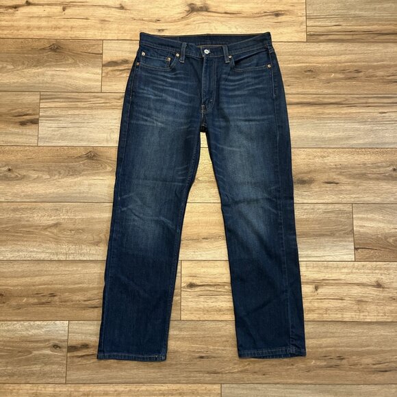 Men's Levis 514 Straight Fit Denim Jeans SZ 34x32 Blue Stretch Modern Red Tab - Picture 1 of 13